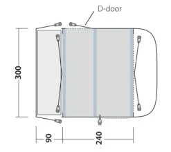 Outwell Newburg 240 Air Low Drive Away Awning -Vango Shop 111245 newburg 240 air drawing floorplan3