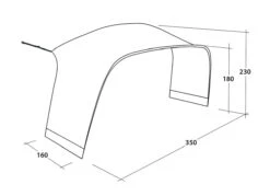 Outwell Lounge Tent Connector L (2023) -Vango Shop 111341 lounge tent connector l drawing perspective2
