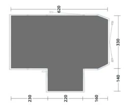 Outwell Oakdale 5PA Footprint Groundsheet -Vango Shop 170916 footprint w. integrated toggle up front oakdale 5pa drawing floorplan2