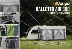 Vango Airbeam Vango Balletto Air 390 Elements ProShield Caravan Awning (2023) -Vango Shop balletto air 390 eps