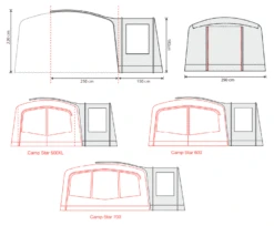 Outdoor Revolution Camp Star Side Porch (500xl, 600, 700) (2022) -Vango Shop campstar side porch floorplans 1