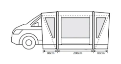 Outdoor Revolution Cayman Combo Air Mid Driveaway Awning (210-255cm) -Vango Shop cayman combo 3