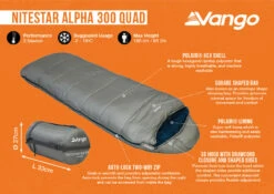 Vango Nitestar Alpha 300 Quad Sleeping Bag (FOG) 10 Vango Nitestar Alpha 300 Quad Sleeping Bag (FOG) -Vango Shop nitestar 300 infographic