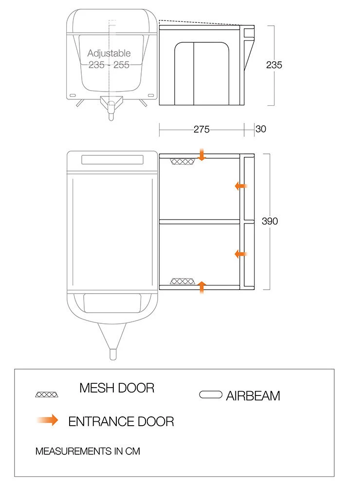 Vango Airbeam Vango Riviera Air 390 Elements ProShield Caravan Awning (2023) 4 Vango Airbeam Vango Riviera Air 390 Elements ProShield Caravan Awning (2023) - Image 2