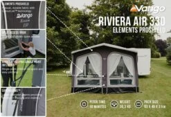 Vango Airbeam Vango Riviera Air 330 Elements ProShield Caravan Awning (2023) -Vango Shop riviera air 330 eps