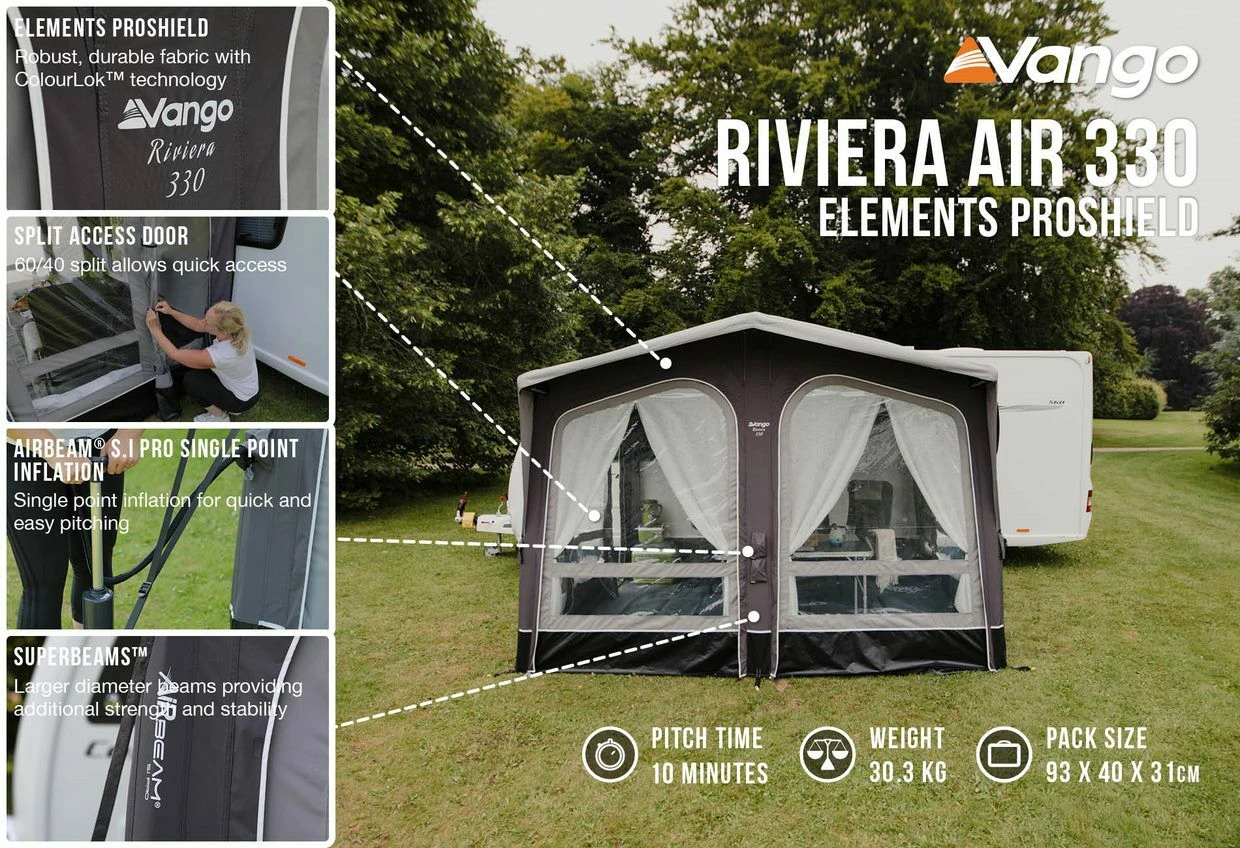 Vango Airbeam Vango Riviera Air 390 Elements ProShield Caravan Awning (2023) 7 Vango Airbeam Vango Riviera Air 390 Elements ProShield Caravan Awning (2023) - Image 5