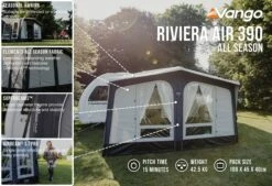 Vango Airbeam Vango Riviera Air 390 Elements All Season Caravan Awning (2023) -Vango Shop riviera air 390 as