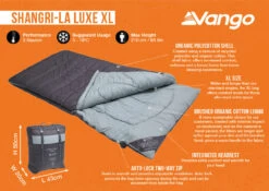 Vango Shangri-La Luxe XL Sleeping Bag (2023) -Vango Shop shangri la luxe xl infographic 1