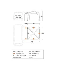 Vango Airbeam Vango Agora Air VW Awning (Moroccan Blue) -Vango Shop vango 2021 awnings floorplan agora vw