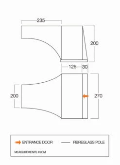 Vango Side Awning (TA007) (Sentinel Eco) -Vango Shop vango 2021 tent additions floorplan earth side awning ta006
